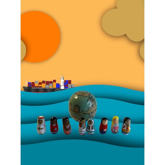 Russian Nesting Dolls Other - 𝅺Russian Nestng Dolls People From Around The World 9 Pieces